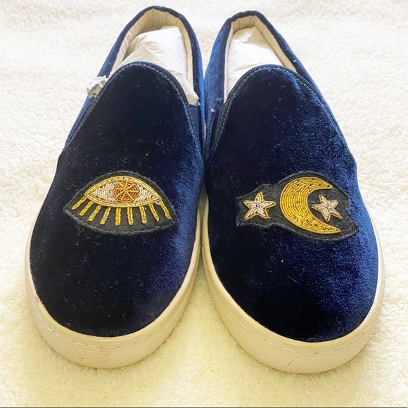 {Soludos} Embroidered Celestial Velvet Slip-On Sneakers - Picture 4 of 6